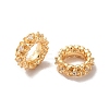 Brass Micro Pave Cubic Zirconia Rondelle European Beads KK-M242-03G-2