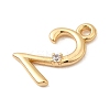 Brass Micro Pave Cubic Zirconia Charms KK-P340-24G-02-2