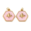 304 Stainless Steel Enamel Pendants STAS-U061-37G-C03-1
