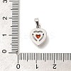 304 Stainless Steel Micro Pave Cubic Zirconia Pendants STAS-H228-03P-08-3