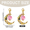 2Pcs Alloy & Resin & Acrylic Pendant Decorations HJEW-TAC0111-3