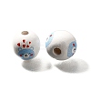 Valentine's Day Element Printed Wood Beads WOOD-R002-01-17-2