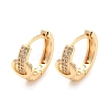 Rack Plating Brass with Cubic Zirconia Hoop Earrings for Women EJEW-G363-06KCG-1