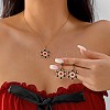 Alloy Rhinestone Snowflake Pendant Necklace & Stud Earrings Set for Women FS-WGDD9A4-01-3