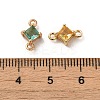 Brass Pave Cubic Zirconia Connector Charms ZIRC-P114-13KCG-3