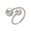 304 Stainless Steel Round Cuff Rings for Women RJEW-A063-01E-P-3