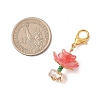 Flower Glass Pendant Decorations HJEW-MZ00404-4
