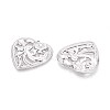 304 Stainless Steel Hollow Flower Heart Pendants STAS-T067-40P-2