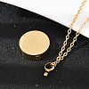 304 Stainless Steel Flat Round Pendant Pet Urn Ashes Necklaces LS-NJEW-S455-01G-5