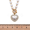 Ion Plating(IP) 304 Stainless Steel Crystal Rhinestone Heart Pendant Necklaces NJEW-P320-20G-5