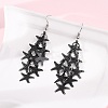 430 Stainless Steel Starfish Dangle Earrings EJEW-A137-11EB-3