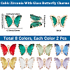 16Pcs 8 Colors Glass Pendants GLAA-BBC0001-08-2