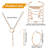ANATTASOUL Alloy Rectangle Bar Pendant Dangle Earrings & Bangles & Lariat Necklace SJEW-AN0001-16-2