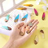 12Pcs 6 Colors Transparent Resin & Walnut Wood Big Pendants RESI-TA0003-45-7