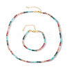 Natural Gemstone Beaded Bracelets & Necklaces Set for Women DW2258-5