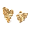 Ion Plating(IP) 304 Stainless Steel Heart Stud Earrings EJEW-C114-30G-1