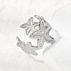 5Pcs 304 Stainless Steel Open Cuff Rings for Women RJEW-K313-10P-2