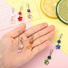 7Pcs 7 Colors Glass Star Round Pendant Decoration HJEW-YW00103-5