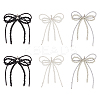 6Pcs 3 Colors Bowknot Glass Beads Shoes Charms HJEW-GO00082-1