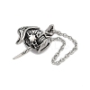 316 Surgical Stainless Steel Micro Pave Cubic Zirconia  Pendants STAS-D304-16AS-3