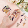 25Pcs 5 Styles Natural Green Aventurine & Lapis Lazuli & Red Aventurine & Citrine & Amethyst Pendants PALLOY-HY00024-3