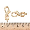 Brass Micro Pave Clear Cubic Zirconia Lobster Claw Clasps KK-S350-01G-3