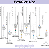 8Pcs 8 Styles Brass Hollow Heart/Owl/Angel/Butterfly Hanging Ornaments HJEW-AN0001-03-2