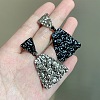 Alloy Triangle with Trapezoid Dangle Stud Earrings FS-WGE86CF-01-3