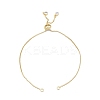 Brass Box Chains Slider Bracelet Making with Clear Cubic Zirconia Tiny Charms BJEW-N021-01-1