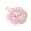 Dyed Natural Mashan Jade Beaded Pendants PALLOY-MZ01188-02-3
