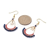 Synthetic Spinel Beaded Teardrop with Star Dangle Earrings EJEW-MZ00079-01-2