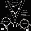 Star Iron Chains Charm Bracelets & Zinc Alloy Star Pendant 3 Layered Necklaces for Women SJEW-SC0001-02-2