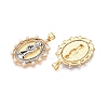 Brass Micro Pave Cubic Zirconia with ABS Imitation Pearl Pendants KK-T070-19G-2