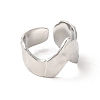 Non-Tarnish 304 Stainless Steel Wave Open Cuff Ring for Women RJEW-E063-17P-2