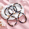 Natural & Synthetic Mixed Gemstone Beaded Stretch Bracelets for Women Men BJEW-F490-01A-2