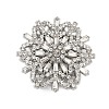 Rotatable Snowflake Alloy Rhinestone Brooches for Backpack Clothes LS-PALLOY-D361-11G-1