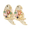 Brass Micro Pave Colorful Cubic Zirconia Pendants KK-G543-04G-02-1