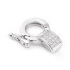 Brass Micro Pave Clear Cubic Zirconia Twister Clasps ZIRC-L097-021P-1