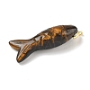 Natural Tiger Eye Carved Pendants G-P599-08G-03-2