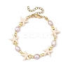Natural Cultured Freshwater Pearl & Synthetic Turquoise & Non-magnetic Synthetic Hematite Beaded Bracelets for Women BJEW-JB14092-3