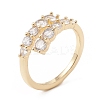 Clear Cubic Zirconia Open Cuff Ring RJEW-F124-04G-1