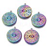 Rainbow Color 304 Stainless Steel Pendant Rhinestone Settings STAS-S119-071-1