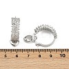 Heart Brass Micro Pave Clear Cubic Zirconia Hoop Earrings EJEW-S275-04P-5