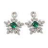 Flower Brass Micro Pave Cubic Zirconia Pendants KK-N254-102P-01-1