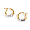 Stainless Steel Two Tone Round Hoop Earrings FN9232-4