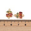 Brass Pave Orange Cubic Zirconia Fruit Connector Charms KK-C115-02A-G-3