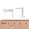 Anti-Tarnish Rhodium Plated 925 Sterling Silver Dangle Stud Earing Settings STER-K038-008P-3