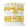 10Pcs 10 Styles Handmade Polymer Clay & Glass Seed Beaded Stretch Bracelet Sets BJEW-SW001581-2