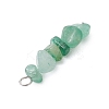 3Pcs Natural Rose Quartz & Green Aventurine & Lapis Lazuli Chip Beaded Constellation Pendants PALLOY-JF03043-12-5