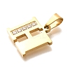Ion Plating(IP) 304 Stainless Steel Rhinestone Pendants STAS-U035-01G-H-2